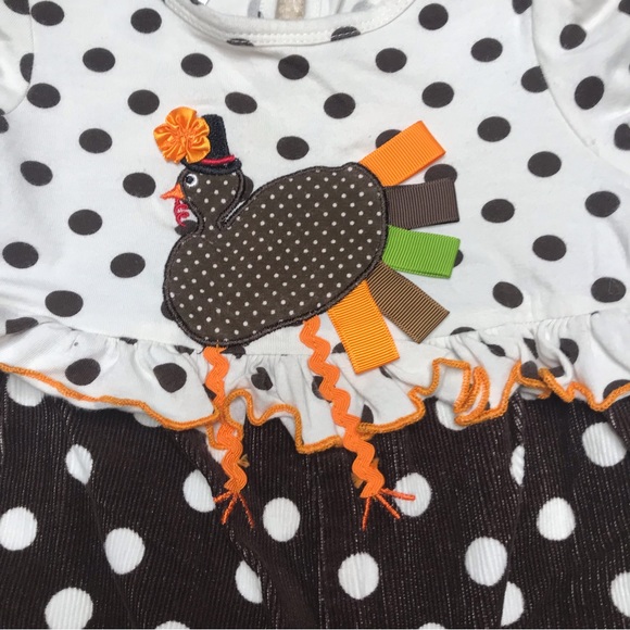 Bonnie Baby Thanksgiving turkey holiday romper size 24 months - Picture 2 of 3